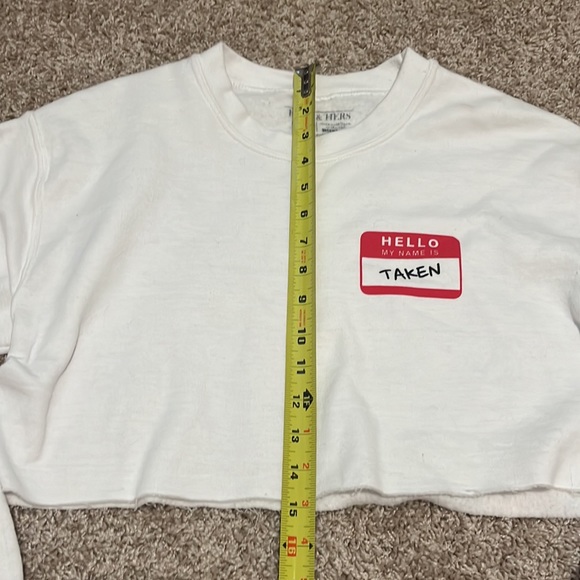 Hello My Name Is Taken Cropped Crewneck | Size Small - Picture 6 of 6